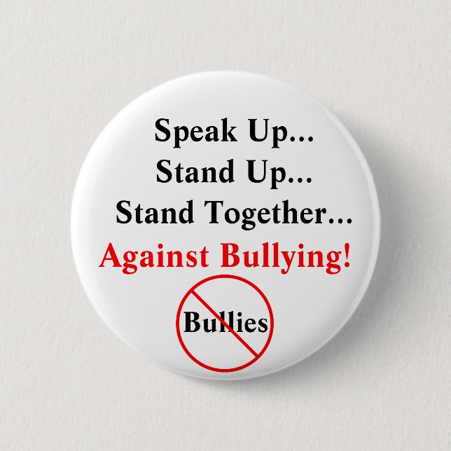 Badge Rond 5 Cm Parlez contre le bouton de intimidation (Devant)