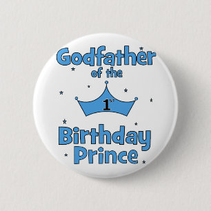 Badge Rond 5 Cm Parrain du ęr prince d'anniversaire