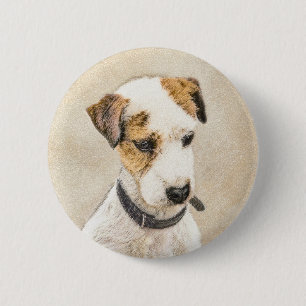 Badge Rond 5 Cm Parson Jack Russell Terrier Painting - Dog Art
