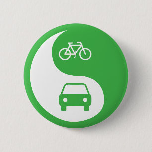 Badge Rond 5 Cm Partager la route Yin Yang