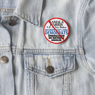 Badge Rond 5 Cm Parti anti-démocratique Biden Harris