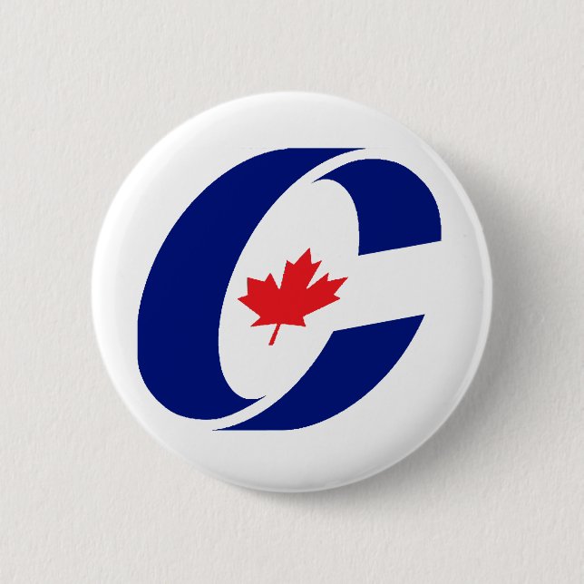Badge Rond 5 Cm Parti conservateur du Canada (Devant)