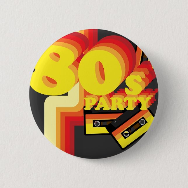 Badge Rond 5 Cm Parti des années 80 (Devant)