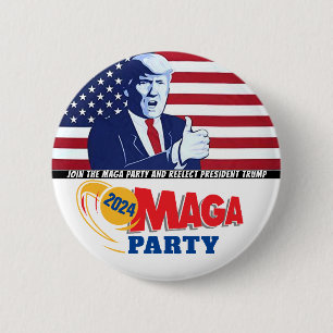 Badge Rond 5 Cm Parti Trump MAGA 2024