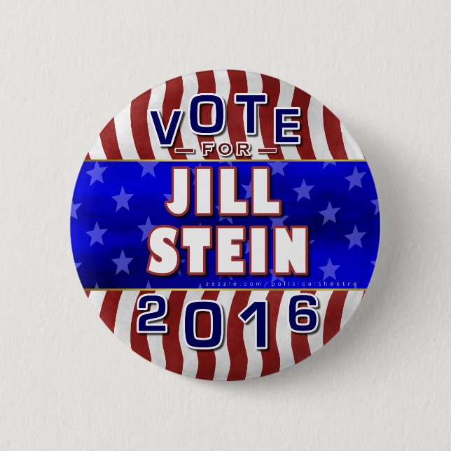 Badge Rond 5 Cm Parti Vert 2016 de président élection de Jill (Devant)