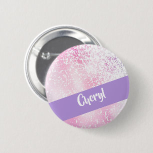 Badge Rond 5 Cm Parties scintillant claire violette, rose et blanc