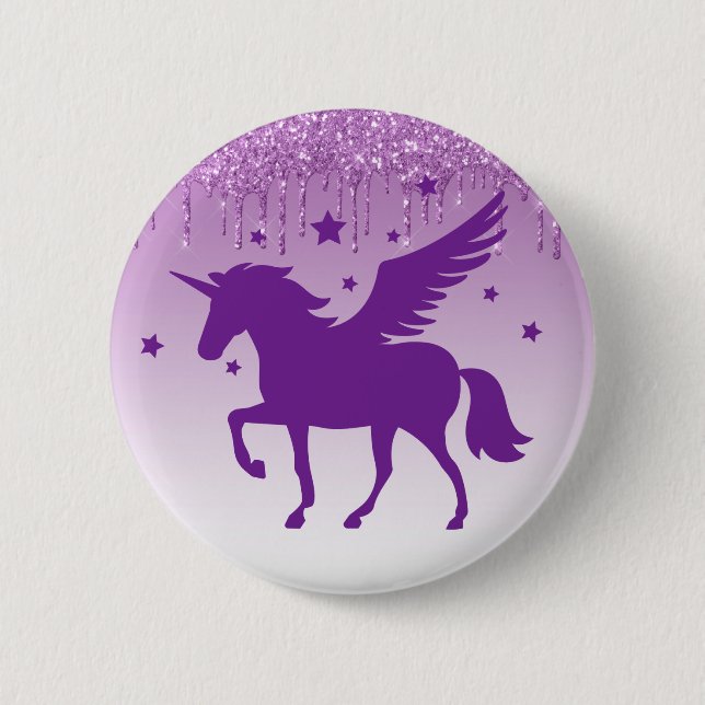 Badge Rond 5 Cm Parties scintillant de goutte violette magique vio (Devant)