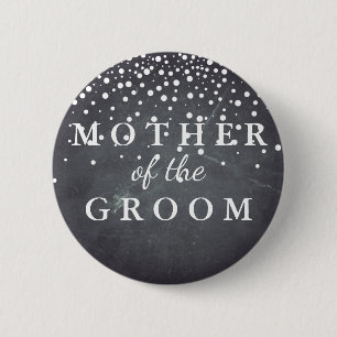Badge Rond 5 Cm Parties scintillant de tableau noir Mère du Mariag