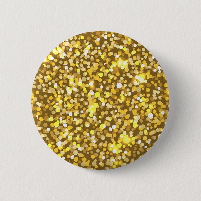 Badge Rond 5 Cm Parties scintillant d'or (Devant)