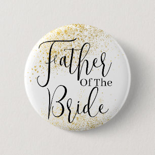 Badge Rond 5 Cm Parties scintillant d'or père de Bride mariage But