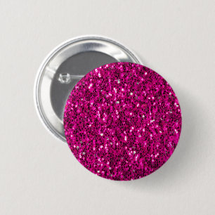 Badge Rond 5 Cm Parties scintillant étincelante rose chaud