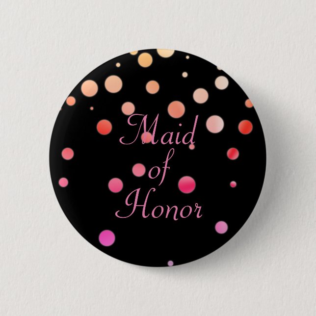 Badge Rond 5 Cm Parties scintillant Faux Foil Confetti Dots Maid o (Devant)