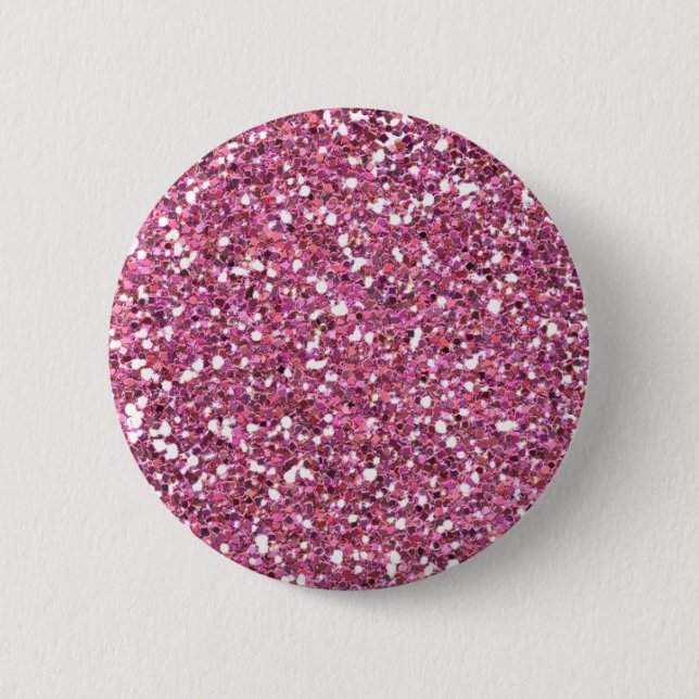 Badge Rond 5 Cm Parties scintillant rose brillant (Devant)