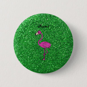 Badge Rond 5 Cm Parties scintillantes roses nommées personnalisé