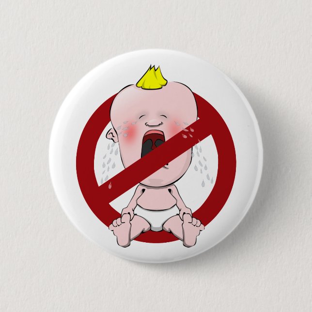 BADGE ROND 5 CM PAS DE BÉBÉS EN PLEIN AIR (Devant)