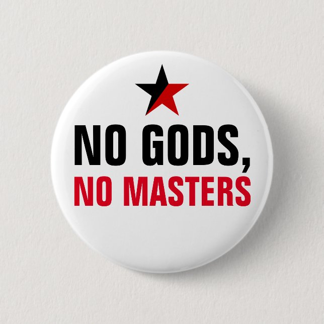 Badge Rond 5 Cm Pas de dieux, pas de maîtres (Devant)