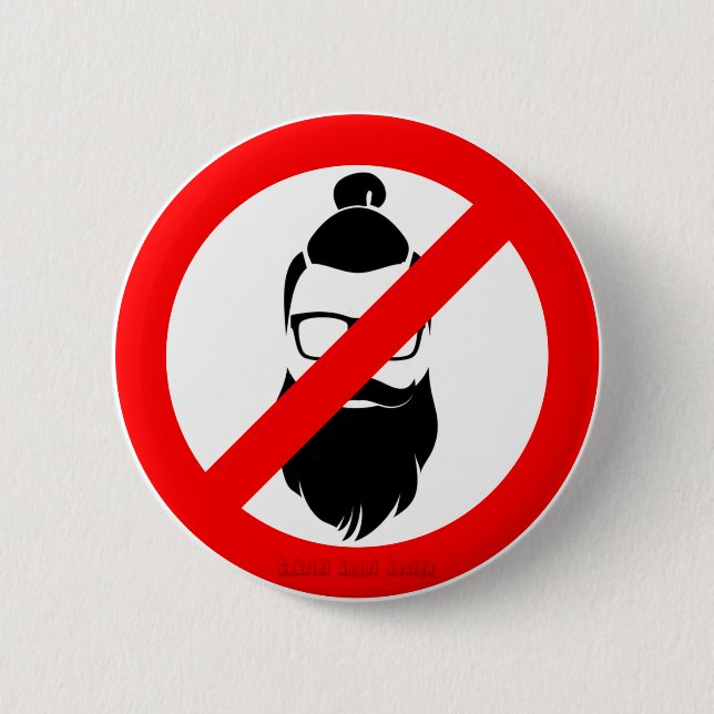 Badge Rond 5 Cm Pas de Hipsters ou de Buns (Devant)