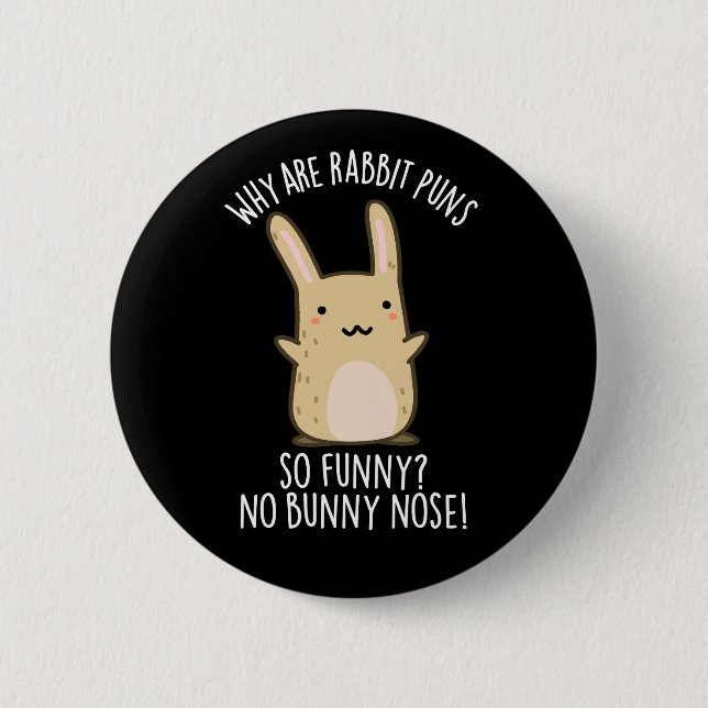 Badge Rond 5 Cm Pas de nez de lapin Drôles de jeux de mots de lapi (Devant)