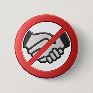 Badge Rond 5 Cm Pas de poignée de main s'il vous plaît