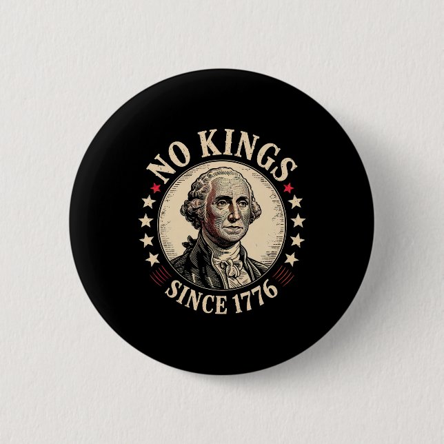 Badge Rond 5 Cm Pas De Rois En Amérique 1776 (Devant)