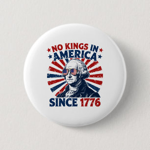 Badge Rond 5 Cm Pas de rois en Amérique depuis 1776 Drapeau Usa en