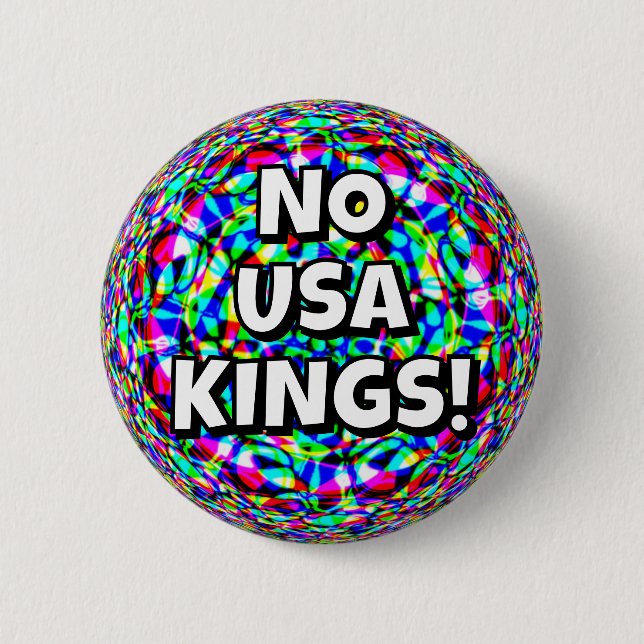 BADGE ROND 5 CM PAS DE ROYAUMES AMÉRICAINS ! (Devant)