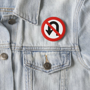 Badge Rond 5 Cm Pas de signe à demi-tour