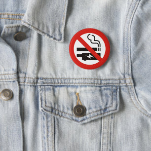 Badge Rond 5 Cm Pas de tabac ou de clapet