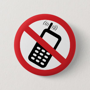 Badge Rond 5 Cm Pas de téléphones cellulaires