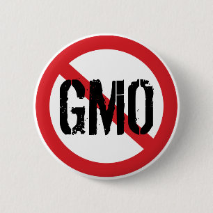 Badge Rond 5 Cm Pas d'OGM Nourriture Génétiquement Modifiée