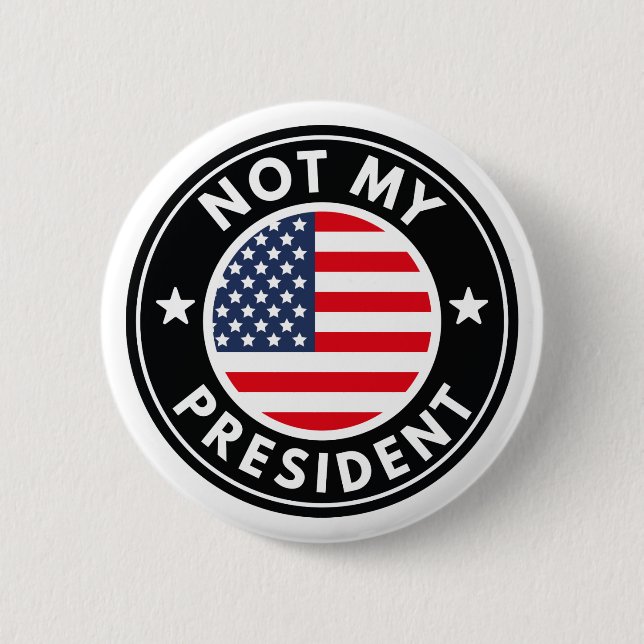 Badge Rond 5 Cm Pas mon président (Devant)