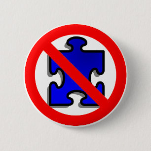 Badge Rond 5 Cm Pas plus de morceaux de puzzle pour l'Autism.
