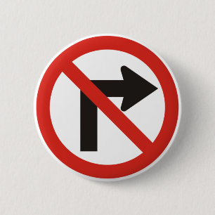 Badge Rond 5 Cm Pas tourne-à-droite