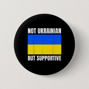 Badge Rond 5 Cm Pas ukrainien mais soutien drapeau ukrainien souti
