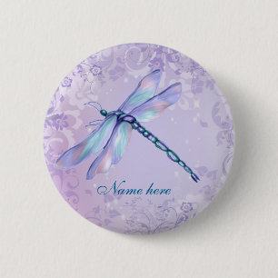 Badge Rond 5 Cm Pastel Dragonfly- - Personnaliser