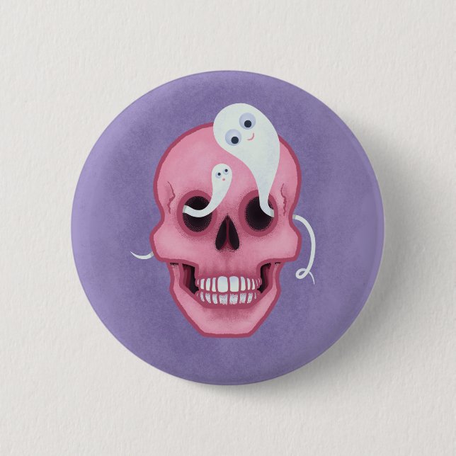Badge Rond 5 Cm Pastel goth skull (Devant)
