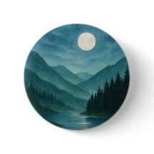 Pastel Moon sur Starry Mountain Night