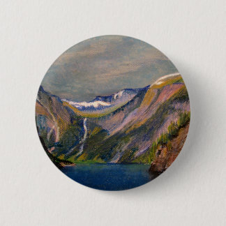 Badge Rond 5 Cm Pastel norvégien de pétrole de fjord