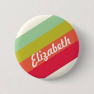 Badge Rond 5 Cm Pastel Rainbow Nom personnalisé