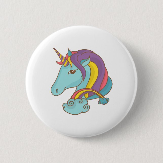 Badge Rond 5 Cm Pastel Unicorn (Devant)