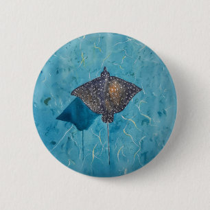 Badge Rond 5 Cm Pastenague aigle tachetée - Océan