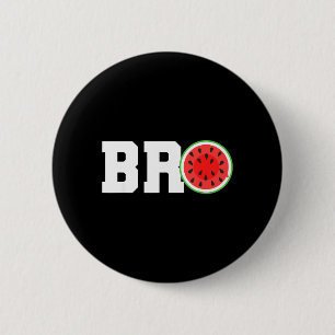 Badge Rond 5 Cm Pastèque drôle frère mignon vacances d'été frère