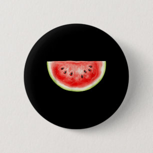 Badge Rond 5 Cm Pastèque Eté Aquarelle Fruit Tranches Juteux