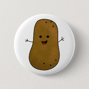 Badge Rond 5 Cm Patate heureuse mignonne