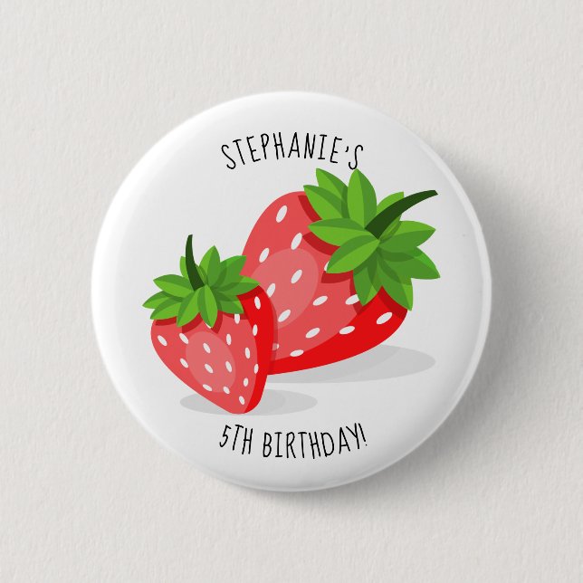 Badge Rond 5 Cm Patch fraise (Devant)