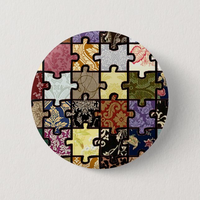 Badge Rond 5 Cm Patchwork de puzzle (Devant)