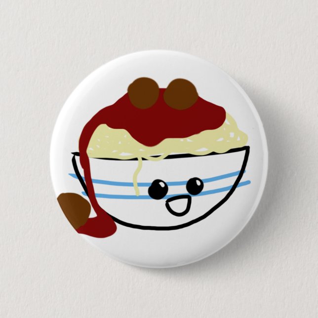 Badge Rond 5 Cm Pâtes et boulettes de viande (Devant)