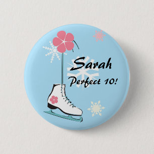 Badge Rond 5 Cm Patin de glace
