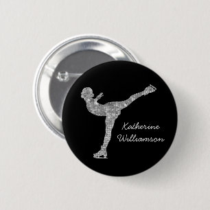 Badge Rond 5 Cm Patinage artistique personnalisé Patinage sur glac