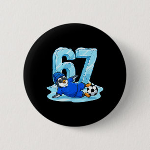 Badge Rond 5 Cm Patinage de soccer de pingouin 67 Glissade de glac